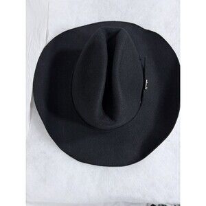 Vintage Ha Black 100% Wool Western Cowboy Hat, Size L